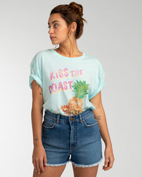 1 Kiss The Coast - T-Shirt für Frauen Blau EBJZT00120 Billabong