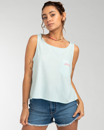 billabong, Feel Vibes - Camiseta sin mangas para Mujer, LIT SKIES (bek0) Feel Vibes - Vest Top for Women EBJZT00137