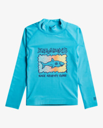 billabong, Sharky - Long Sleeve UPF 50 Rash Vest for Boys 2-7, BRIGHT BLUE (btb) Sharky - Long Sleeve UPF 50 Rash Vest for Boys 2-7 EBTWR00101