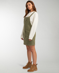 2 Easy Lining - Robe salopette en velours côtelé pour Femme Marron F3DR34BIF2 Billabong