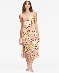 1 Weekend Waves - Vestido de Longitud Media para Mujer Marron F3DR47BIF2 Billabong