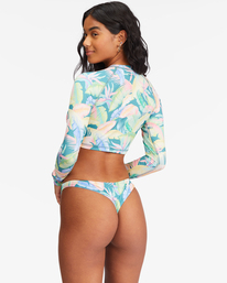3 Rides And Tides - Long Sleeve Cropped Rash Vest for Women Blue F3GY07BIF2 Billabong