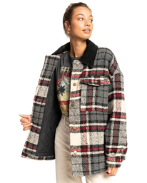 4 Lucky Girl 2022 - Chaqueta a cuadros oversize para Mujer Negro F3JK26BIF2 Billabong