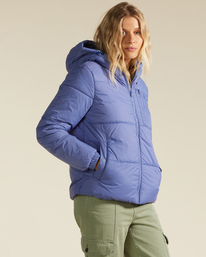 2 Transport - Steppjacke mit Kapuze für Frauen Blau F3JK33BIF2 Billabong