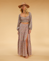 1 Salty Blonde Free Love Skirt - Falda Larga para Mujer Marron F3SK01BIF2 Billabong