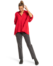 4 Isabel - Chemise manches longues en jacquard pour Femme Rouge F3TP07BIF2 Billabong