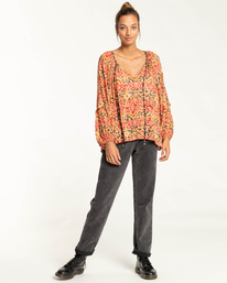 3 Peace And Love 2022 - Blouse manches longues pour Femme Marron F3TP08BIF2 Billabong