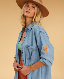 5 In The Tide - Denim Overhemd met Lange Mouwen voor Dames Yellow F3TP15BIF2 Billabong