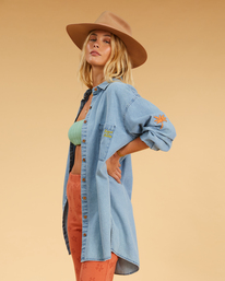 3 In The Tide - Denim Overhemd met Lange Mouwen voor Dames Yellow F3TP15BIF2 Billabong