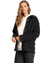 1 Story Teller - Jacke aus Sherpa- Fleece für Frauen Schwarz F3WA07BIF2 Billabong