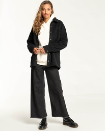 4 Story Teller - Jacke aus Sherpa- Fleece für Frauen Schwarz F3WA07BIF2 Billabong