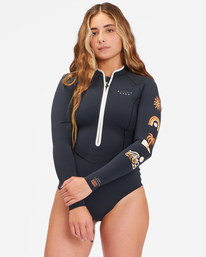 0 1/1mm Salty Dayz Light Natural - Long Sleeve Springsuit for Women Black F41F98BIF2 Billabong