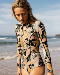 billabong, 2mm Salty Dayz - Springsuit manches longues pour Femme, JUNGLE NIGHT (5155) 2mm Salty Dayz - Long Sleeve Springsuit for Women F42F12BIF2