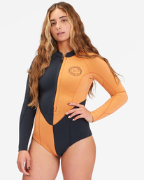 1 2/2mm Salty Dayz - Long Sleeve Front Zip Springsuit for Women Brown F42F30BIF2 Billabong