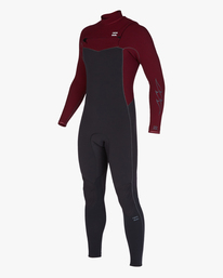 billabong, 5/4mm Revolution - Combinaison de surf zip poitrine pour Homme, BURGUNDY (0049) 5/4mm Revolution - Chest Zip Wetsuit for Men F45M41BIF2