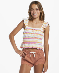 billabong, Mad For You Elastic Waist Shorts, BRICK (brk) Mad For You - Elasticated Shorts for Girls 4-16 G203JMAD