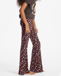 4 Tell Me Elastic Waist Flared Pants Black G301PBTE Billabong