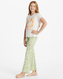 1 Tell Me Elastic Waist Flared Pants Green G301PBTE Billabong