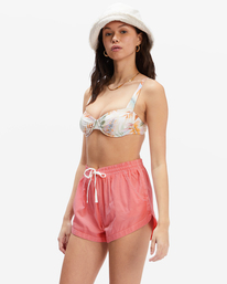 2 Road Trippin Elastic Waist Shorts Pink J202EROA Billabong
