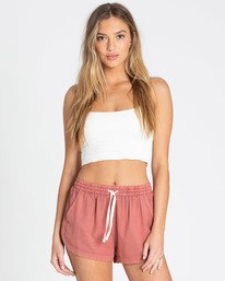 0 Road Trippin Elastic Waist Shorts Red J202EROA Billabong