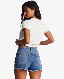 billabong, Drift Away Frayed Denim Shorts, DARK DENIM (brqw) DRIFT AWAY J251UBDR