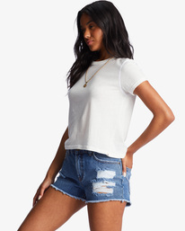 1 Drift Away Frayed Denim Shorts Blue J251UBDR Billabong