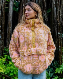 0 A/Div Switchback Mock Fleece Pullover Pink J6211BSW Billabong