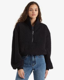 4 Time Off Half-Zip Fleece Pullover Black J6413BTI Billabong