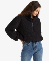 3 Time Off Half-Zip Fleece Pullover Black J6413BTI Billabong