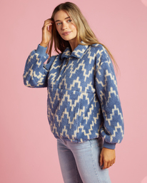 1 Time Off Half-Zip Fleece Pullover Blue J6413BTI Billabong