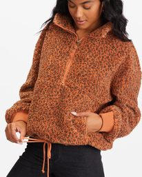 4 Time Off Half-Zip Fleece Pullover Brown J6413BTI Billabong