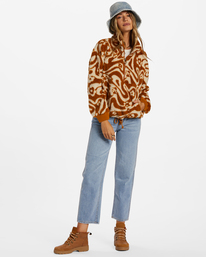 2 Time Off - Fleece met Halve Rits voor Dames Brown J6413BTI Billabong