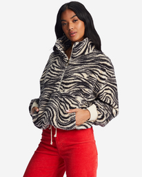 2 Time Off Half-Zip Fleece Pullover Red J6413BTI Billabong