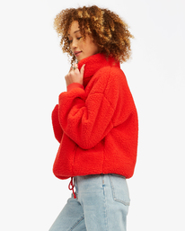 3 Time Off Half-Zip Fleece Pullover Red J6413BTI Billabong