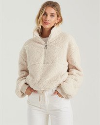 2 Time Off Half-Zip Fleece Pullover White J6413BTI Billabong