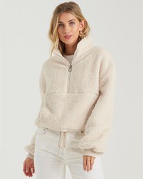 1 Time Off Half-Zip Fleece Pullover White J6413BTI Billabong