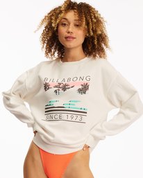0 Sunset Palms Crew Neck Sweatshirt Beige J6523SND Billabong