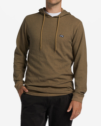 billabong, Keystone Pullover Thermal Hoodie, GRAVEL (grv) KEYSTONE PULLOVER M9013BKE