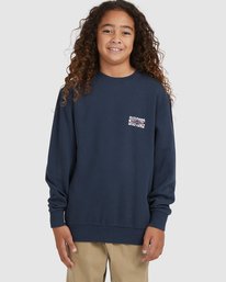 4 Boy's Shadow Diamond Crewneck Sweatshirt Blue UBBFT00102 Billabong