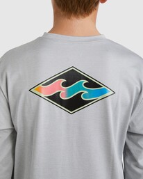 3 Boys 8-16 Diamond Shoreline Rash Vest Grey UBBWR03000 Billabong