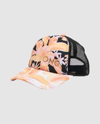 billabong, Girls' Tropical Punch Trucker Hat, BLACK (blk) TROPICAL PUNCH TRUCKER UBGHA00108