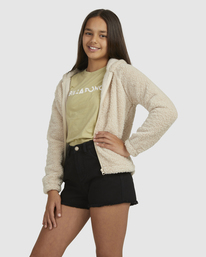 2 Girls 6-14 Keep Cozy Jumper Zip Up White UBGJK00101 Billabong