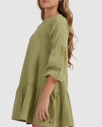 4 Girls' Mini Wishes Long Sleeve Dress Green UBGWD00107 Billabong