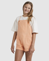 3 Girl's Montana Dungaree Shorts Pink UBGWD00119 Billabong