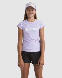 0 Girls 6-14 Heat Wave Rash Vest Purple UBGWR03005 Billabong
