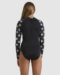 2 Girls 6-14 Flowers In The Sky Bodysuit Rash Vest Black UBGWR03009 Billabong