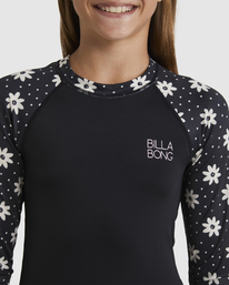 3 Girls 6-14 Flowers In The Sky Bodysuit Rash Vest Black UBGWR03009 Billabong