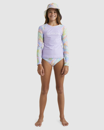 4 Girls 6-14 Tropical Dayz Rash Vest Set Purple UBGX200110 Billabong