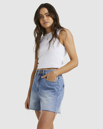 1 Riley - Denim Short voor Dames Blue UBJDS00103 Billabong