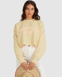 2 Hey Gday Cropped Crewneck Sweatshirt Yellow UBJFT00103 Billabong